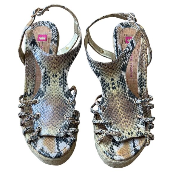 Elaine‎ Turner snake skin wedge sandal strappy never worn outside - Picture 3 of 10